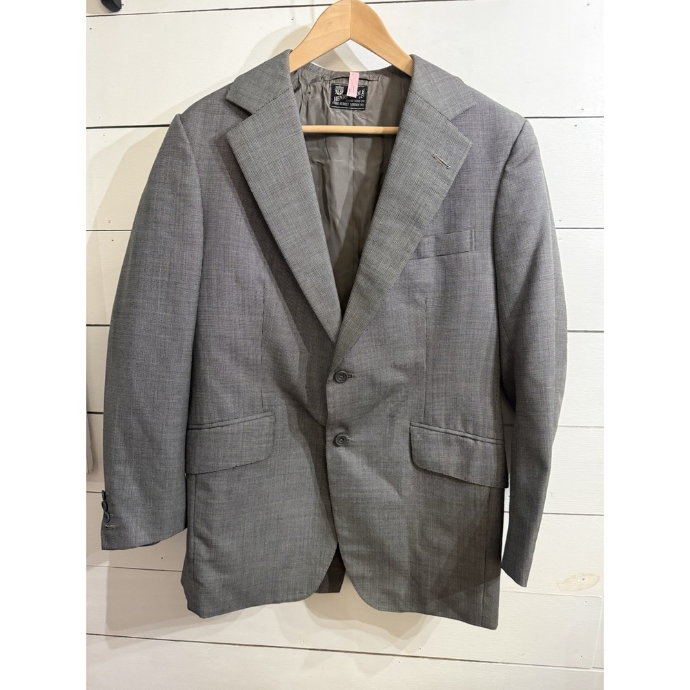 VTG‎ 1978 Henry Poole & Co Blazer Mens 42R Savile Row London Grey Bespoke Jacket